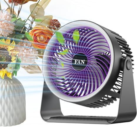 Rrlihjgu Ventilador De Escritorio Pequeño Y Silencioso - Ventilador Portátil Compacto Con Montaje En Pared Para Dormitorio | Flujo de Aire Silencioso y Potente para Casa, Oficina, Viaje y Exteriores