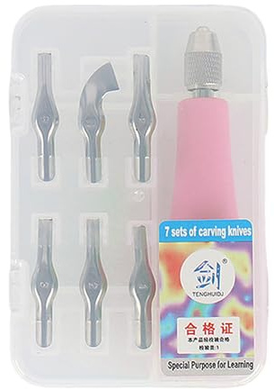 Sortiment Linoleum Cutter Carving Tool Mit 6 Schnitzkopf Für Studenten Und Hobby Blockdruck Und Handwerksprojekt Craft Linocut Werkzeug