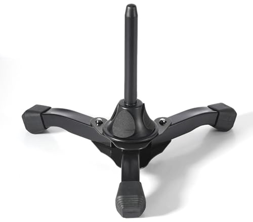 Dilwe Klappbarer Stativständer, Piccolo-Ständer, Rutschfester, Leichter Halter für Klarinettenflöte, Oboe-Blasinstrument (BLACK)