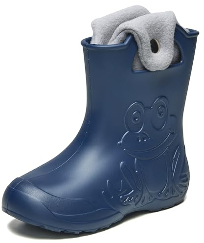 Ladeheid EVA Kinder Jungen Mädchen Gummistiefel Regenschuhe gefüttert Regenstiefel Gummischuhe LA-CA-04 Marineblau, 22/23 EU