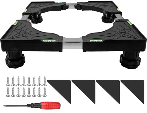 Seuqhck Mini-Kühlschrankständer, Verstellbarer Kühlschrankständer with 4 Strong Feet, Universal Raised Appliance Stand for Portable Air Conditioner, Washer Dryer, Washing Machine