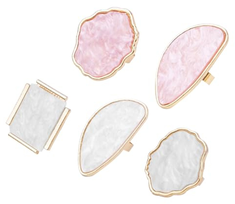 BAZEITFLOW 5pcs Shell Ring Manicure Nail Art Colour Modulation Tool Manicure Palette Nail Paint Plate for Gel Tools for Colour Application at Home Salon Style