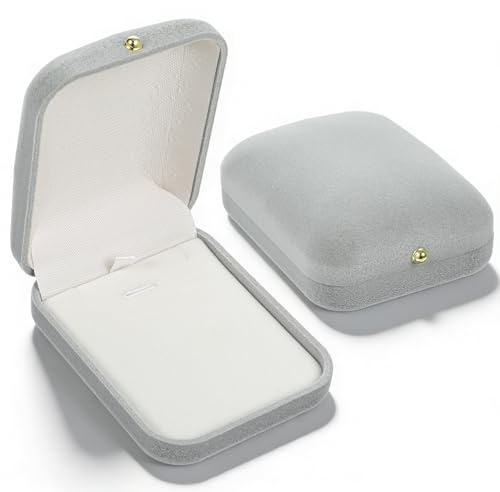 DOPENSPI Schmuckschachtel 9.5x7.5x3.7cm, Samt Schmuck Geschenkbox Schmuckbox Klein Halskette Box für Hochzeit Geburtstag Valentinstag