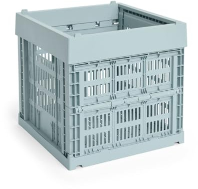 HAY - Colour Crate Korb Cube, 29,5 x 29,5 cm, dusty blue, recycled
