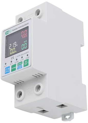 YWBL-WH Multifunktionaler Automatischer Wiedereinschaltschutz, ABS-Material, 63 A Smart WiFi Power Meter mit LCD für den Heim- und Bürogebrauch