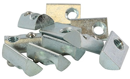 100x Nutenstein 5 St M4 Nut 5 - Typ I - ohne Steg, Federkugel, Stahl verzinkt