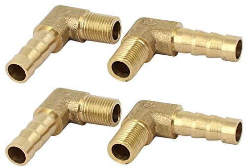 sourcing map 4pcs Raccords cannelés pour tuyau 1/8BSP filetage mâle 8mm de diamètre en laiton coupleurs connecteurs