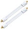 deleyCON 2x Fensterdurchführungen SAT Kabel 17cm Flexibel 26cm Länge Kupplung Fenster & Türen Vergoldet Extrem Flach Geschirmt Klebepads - Weiß