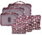 NOVAGO Ensemble Complet de différents Sacs, organisateurs de Valise et Voyage (Fleur Bordeaux)