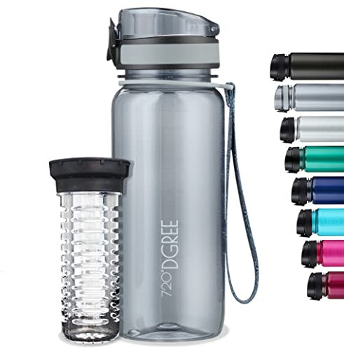 720°DGREE Botella de agua uberBottle – 650ml, 650 ml | Novedosa botella deportiva | Ideal para niños, fitness, bicicleta, deportes, fútbol, guardería, escuela, pequeños, antigoteo