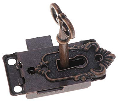 DOITOOL 1 Pz Serratura DellArmadio Serratura DellArmadio Antico Serratura Decorativa Mobili Con Chiave E Viti (Bronzo Rosso)
