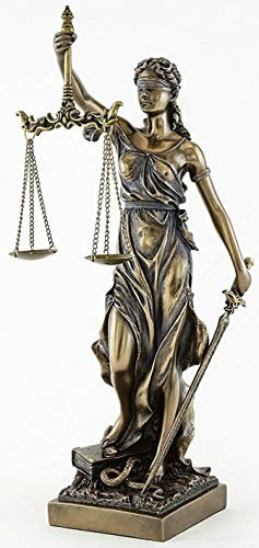 JFSM INC. Statue Blind Lady Justice – griechische römische Göttin der Gerechtigkeit