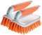 NCaan 2pk Deluxe Hand Scrubbing Brush Heavy Duty with Stiff Bristles & Non-Slip Soft Grip Handle-Household Cleaning Brush for Indoor & Outdoor, Bathroom, Kitchen, Carpet, Floor, Bath, Car (Orange, 2)