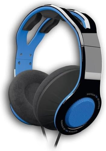 Gioteck TX30 Megapack - Cuffie Gaming, Cavo Audio Jack 3,5 mm, Cancellazione del Rumore, Grips (2x) e Cavo usb per Controller ps4, Cuffie Adatte per PS4 Switch Xbox series X e PC (Nero e blu)