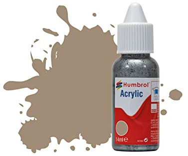 Humbrol Model Paint - DB0072 No 72 Khaki Drill - Matt (14ml), Acrylic Paints for Models, Plastic, Metal, Wood, Glass, Ceramics and More, Acrylic Touch Up Paint - Hobby Paint Bottle for Craft Kits