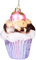 BRUBAKER Cupcake - Handbemalte Weihnachtskugel aus Glas - Mundgeblasener Christbaumschmuck Figuren lustig Deko Anhänger Baumkugel - 13 cm