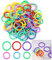 hocadon 100 Stück Kunststoff Binder Ringe Bunte, Loseblatt Verbinder Bücher Ringe, Buntes Buch Binder für Fotoalbum, Scrapbook, Mehrfarben, ​Loose Leaf Binder Ringe in 2 Größen(20 mm, 28 mm)