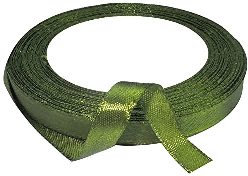 AERZETIX - C50204 - Satinband dekorativ glänzend fein - 10mm x 22 meter - olive - kreative projekte nähkunst geschenkverpackung zur geburtstagsfeier