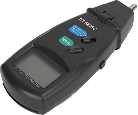 DT6236C 2 in 1 Digitaler Drehzahlmesser, 19999RPM Optoelektronischer und Berührungsloser Drehzahlmesser, Digital Tachometer für Automobilbau