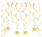 GAKA FAVOR Gold 50th Hanging Swirl Birthday Decorations,Gold 50 Anniversary Plastic Swirl （Pack of 20Pcs）