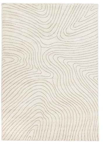 RugVista Chaima Teppich, 160 x 230 cm, Cremeweiß/Beige | Moderne, Rechteckig, Niedriger Stapel, Nur chemische Reinigung, Oeko-Tex 100, Wohnzimmer, Esszimmer, Schlafzimmer