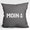 Huuraa Sofakissen Moin Geschenk 40x40cm mit Füllung Steel Grey Baumwolle Moin Mitbringsel