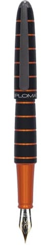 DIPLOMAT ELOX Füllfederhalter 14CT B/Handgefertigt/Feder aus 14-Karätigem Gold/mit Geschenkbox/Füllhalter Füller Fountain Pen/Füllfederhalter/Farbe: Schwarz Orange