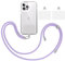 TBOC Pack: Cordon Universel pour Mobile [Lilas] + 2 Patchs de Fixation Supplémentaires et Sangle de Suspension Amovible Réglable et Résistante Compatible avec Toutes les Marques de Téléphone