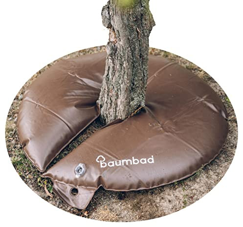 baumbad 1 anillo de riego premium de 55 litros, PVC resistente a los rayos UV, anillo para árbol para riego en verde