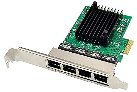 Beby Carte réseau PCIE PCI-E X1 4 Ports Gigabit Ethernet Server Carte réseau Adaptateur pour Love Fast Sea ROS Router