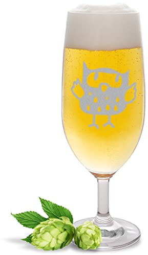 JUNIWORDS Biertulpe mit Gravur, Eule, Bierglas (1003106)