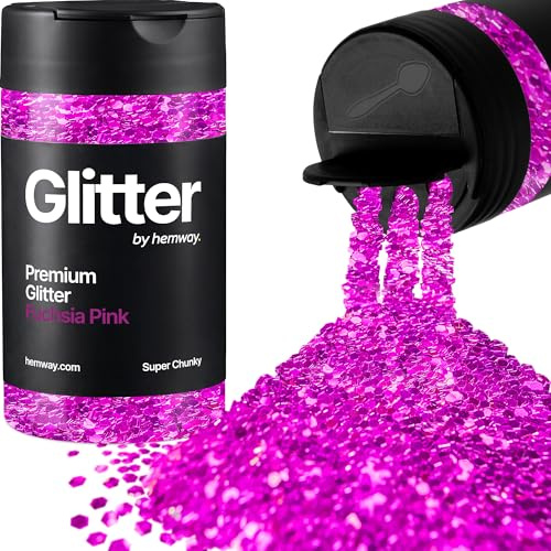 Hemway Rosa Fucsia Porporina Super Chunky 115g/4.1oz Polvere Metallica Resina Artigianale Glitter Flake Paillettes per Bicchieri Epossidici, Capelli Viso Corpo Occhi Nail Art Festival