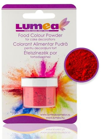 Dekozauber24 Lebensmittelfarbe Pulver, fettlöslich, 2-4g Dose für Fondant, Marzipan, etc. Backzubehör Tortendekoration (Kirsch-Rot)