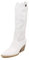 QUEEN HELENA Camperos Stivali Texani Traforati con Tacco Western Cowboy a Punta Stivaletti con Zip Laterale Donna X28-100 (Bianco, Sistema Taglie Calzature EU, Adulto, Donna, Numero, Media, 39)