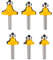 Yueqing Zhongji roundover Router bit 1/4 Shank Router bits 1/4 Shank 1/4-Inch Shank Roundover Edging Router Bit Set Corner Rounding Edge Forming Bit Set 1/2, 3/8, 5/16 ,1/4,3/16,1/8 Radius 6pcs