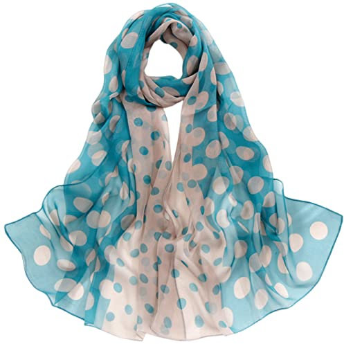 FAIRYGATE Chiffon Schal Seiden Tuch im Punkte Design Hochwertiger Schal für Damen Mädchen Halstuch weicher für Frühjahr Sommer Herbst Winter A4805