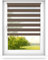 Time4Blinds - Zebra Roller Blind - Day and Night Blinds - Dual Layer Fabric Zebra Window Blinds, Bathroom, Kitchen, Bedroom Blind – 1400x1200mm – Walnut – Right-Sided