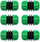 Junsasi 6pcs Hose Repair Connector Extender for Join 1/2 inch Garden Hose Pipe Quick Repair Connection Plastic Garden Hose Joiner Splicer Leakproof Design£¨Green£©