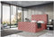 MEBLINI King Boxspringbett mit Bettkasten - Gepolstert Doppelbett mit Matratze und Topper - Polsterbett mit Stauraum - Bett mit Kopfteil - Stauraumbett - Duke - 200x200 - H3/Rosa Samt
