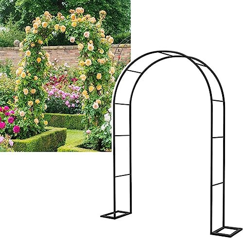 MISKYN Rosenbogen Aus Metall Rankgitter Rosenhilfe,Wetterfest Gartenbogen Torbogen Rankhilfe Hochzeitsbogen,Breit 120Cm 140Cm 180Cm 240Cm 300Cm 350Cm (Schwarz),Schwarz,W1.2M*H2.2M