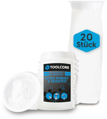 TOOLCORE® 20x Spuckbeutel mit Ring [Extra Stark] Kotztüte Auto Kinder für Reise/Krankheit bei Erbrechen | Spucktüten | Brechbeutel | Kotzbeutel | Brechtüten | Auffangbeutel mit Mundstück