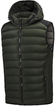 TONY BACKER Gilet Uomo Leggero Autunno Inverno Senza Maniche Giubbotto Smanicato Giacca Senza Maniche Uomo Casual (IT, Testo, M, Regular, Regular, Verde)