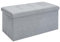 Holdfiturn Folding Velvet Ottoman Storage Bench Footrest Stool Seat Toy Chest Storage Box with Lid Long Shoes Bench Footstool for Living Room Grey