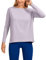 CRZ YOGA Damen Pima Baumwolle Sport Langarmshirt Fitness Yoga Langarm Leichte Shirt Longsleeve Lässig Oberteile Lametta Lila 40