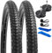 YunSCM 2Pcs Plegable 27.5 Pulgada Neumáticos 27.5x1.95 ETRTO 53-584 más 2Pcs 27.5 Pulgada Cámara de Aire FV48mm Valve Compatible Bike 27.5x1.95 27.5x2.0 Neumáticos and Cámara de Aire