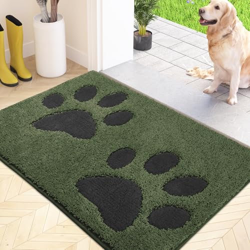 FCSDETAIL Dirt Trapper Indoor Door Mat 60 x 90 cm, Washable Entrance Rug, Absorbent Dog Doormat for Muddy Paws, Inside Mat for front door, Entryway, Pets
