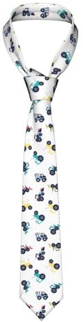 NIBABA Krawatte für Herren, handgenähte klassische Herren-Krawatte, handzeichnendes Traktoren-Druck, Herren-Krawatte für Hochzeit, formelle Geschäftsleute, lässig, 8 x 145 cm, mehrfarbig, 8x145cm
