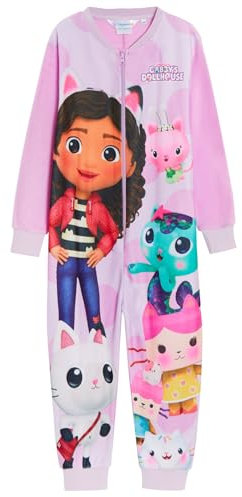 gabby's dollhouse Onesie for Girls All In One Gabby Pyjamas Kids Sleepsuit Fleece Pjs Warm Loungewear Purple Fit Size 3-4 Years