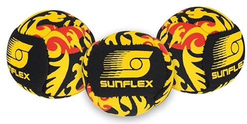 Sunflex Neopren Funbälle Flames Dragon | 3 Bälle zum Jonglieren Werfen Fangen Kicken | Ball weich und leicht für den Strand und den Garten| extrem robust und für Jede Altersgruppe