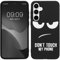 kwmobile Hülle kompatibel mit Samsung Galaxy A35 - Handyhülle Silikon Case - Don't Touch My Phone Weiß Schwarz